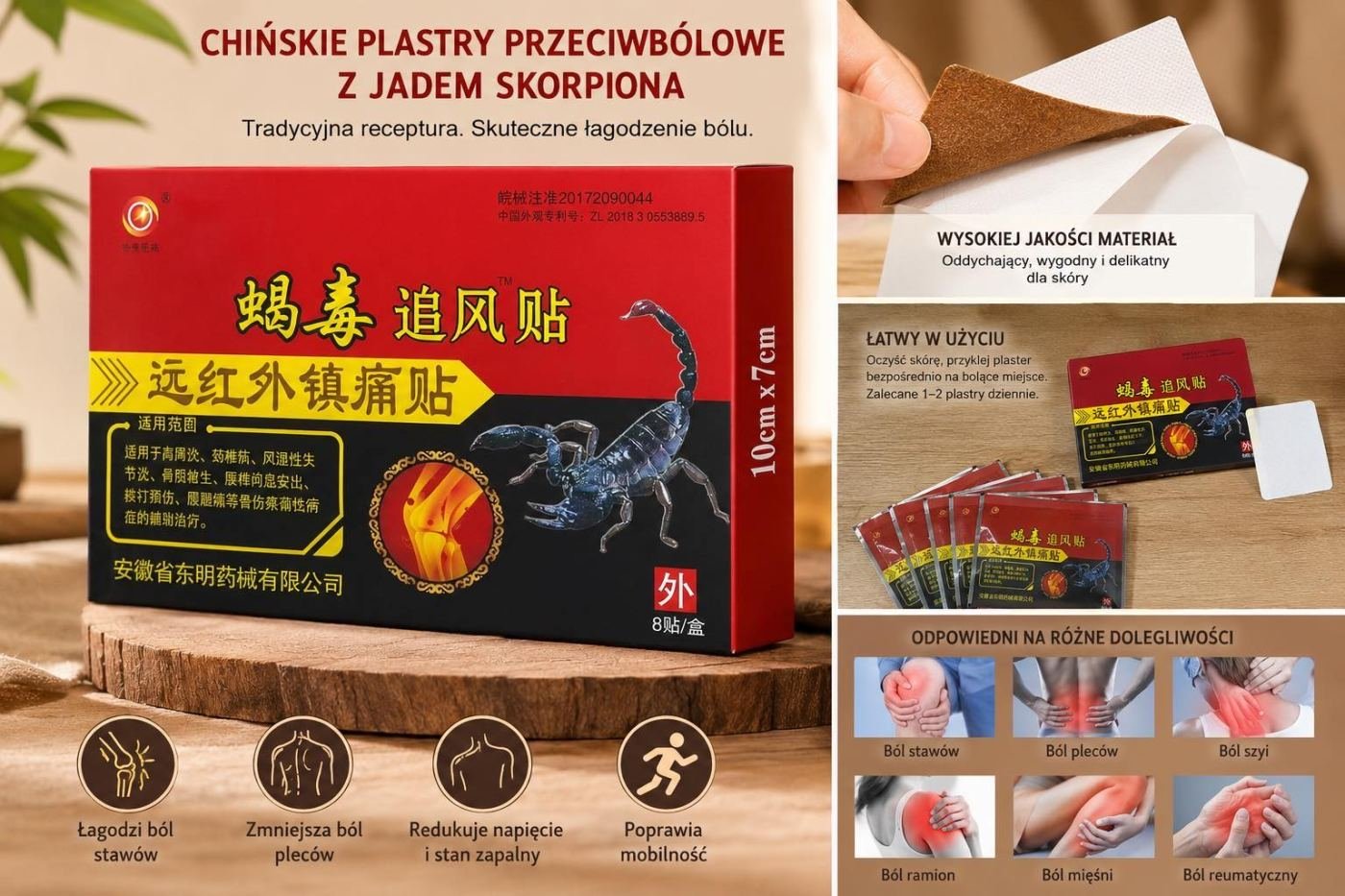 Plaster na przeciwbólowe Skopiony